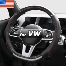 Flat Bottom Car Steering Wheel Cover For VW ID4 ID.Buzz Passat Taos Arteon Atlas