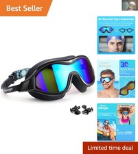 Stylish 180  Vision Swim Goggles with Comfortable Silicone Seals - No Leaks