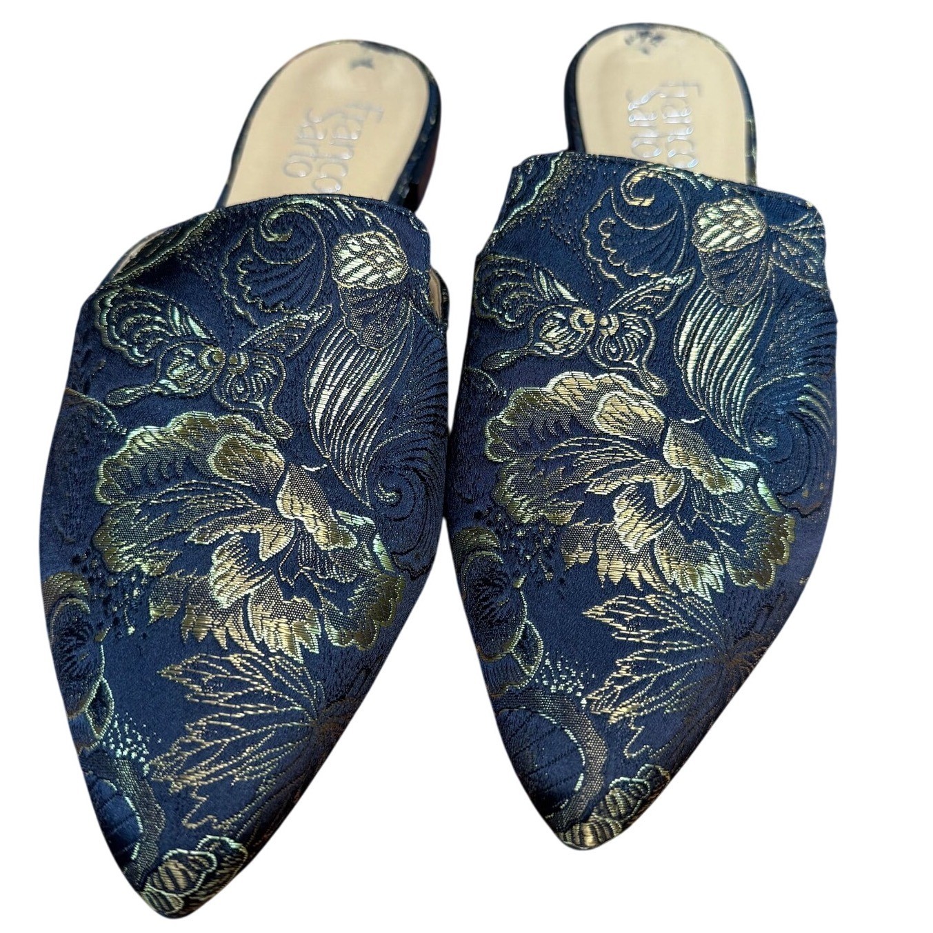 Franco Sarto black gold slide dress shoe size 8. Eu38