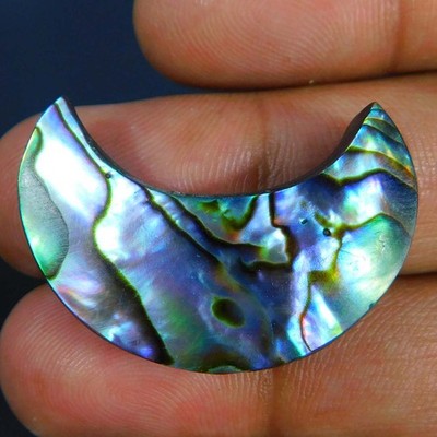 Wholesale 30.10Cts. Natural Amazing Paua Abalone Shell Moon Crescent Gemstone