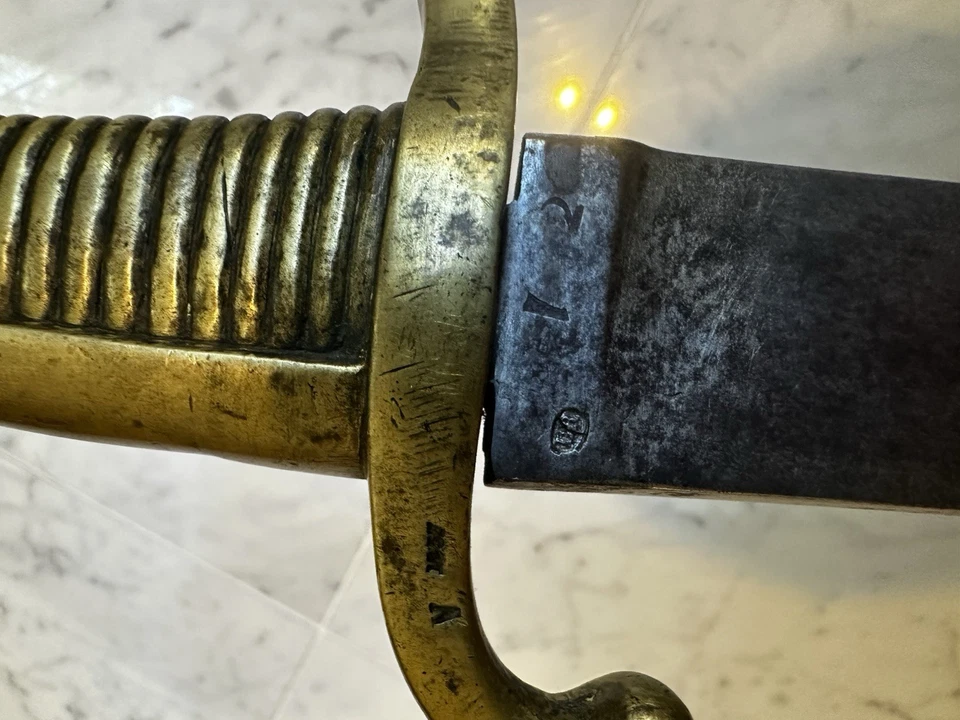 Antique Napoleonic Infantry Briquet Sword w/original Scabbard- Lots of Markings! - Image 3 of 4