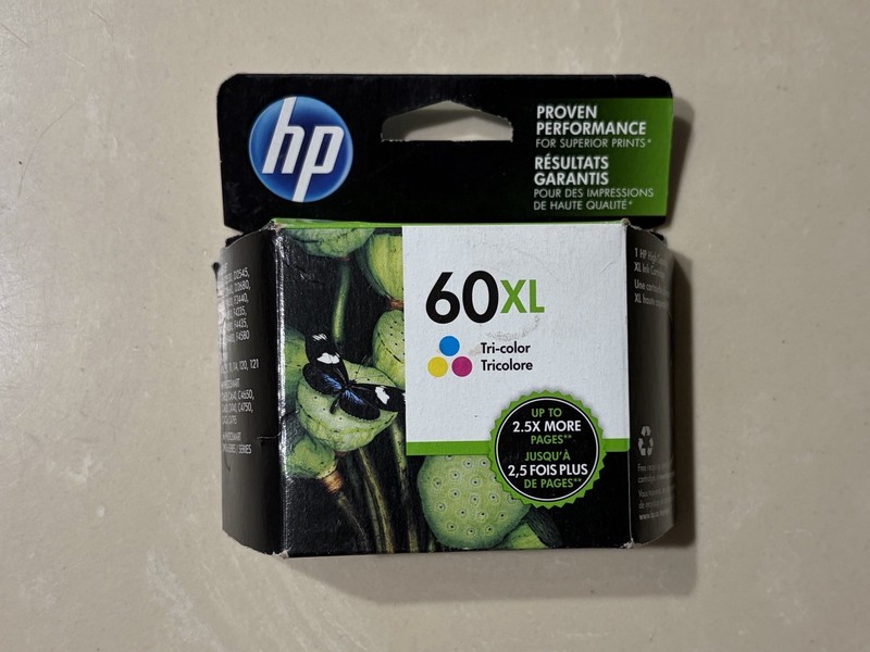 HP 60XL Tri-Color Ink Cartridge. It’s From 2018, But Is Brand New & Sealed.