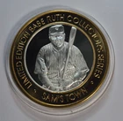 BABE RUTH .999 SILVER  $10 TOKEN SAM'S TOWN ROBINSONVILLE MS CASINO .6 oz SILVER