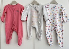 Baby Girls First Size Up To 1 Month Babygrow Sleepsuit Bundle Flowers Butterfly