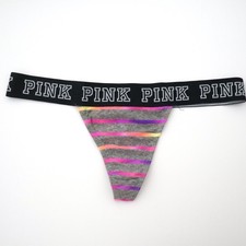 NEW Victoria's Secret VINTAGE 2010s PINK Cotton Thick Logo Thong Panty MEDIUM