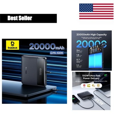 Baseus 100W 20000mAh Power Bank Portable Battery Charger USB-C PD