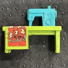 Vintage Fisher Price Little People Dollhouse Sewing Machine Lime & Turquoise