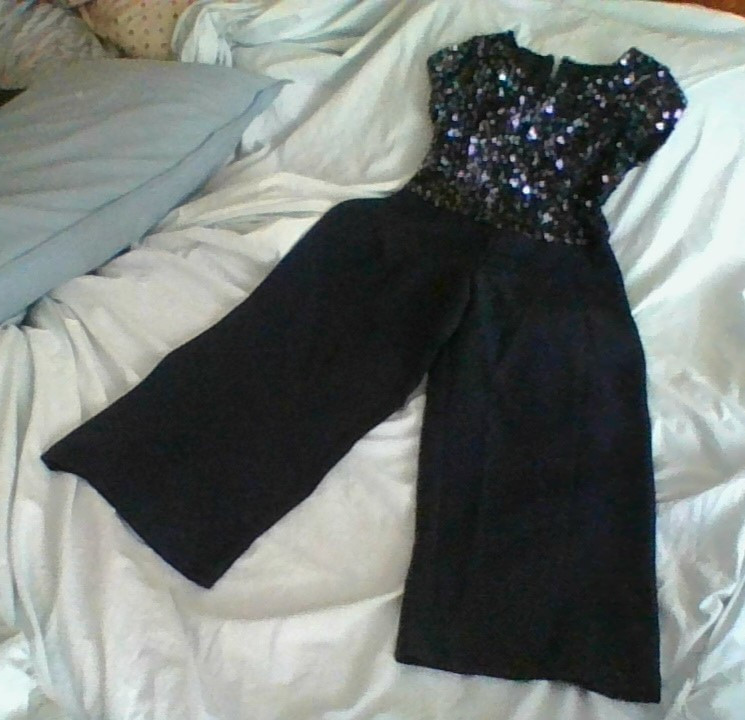 Laundry Shelli Segal Sequin Dressy Girls 10 Fun Wide Leg Jumpsuit EUC MSRP 200+