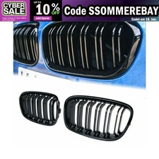 Sport K�hlergrill F�r BMW 1er F20 F21 11-14 Nieren Doppelsteg Glanz Schwarz Neu