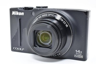 Nikon COOLPIX S8200 black Compact Digital Camera Works well [ Very