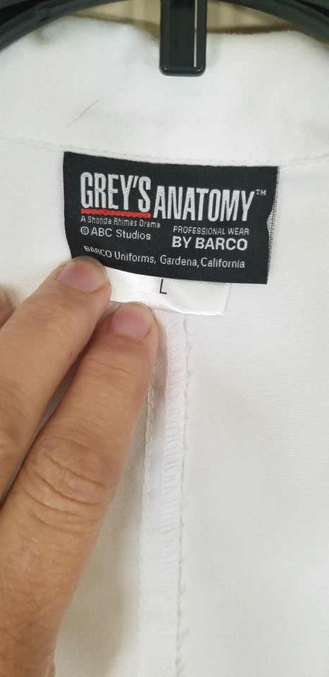 Gray's Anatomy Medical White Lab Coat Uniform for Women Lg Long Sleeve Jacket  - Image 2 of 3