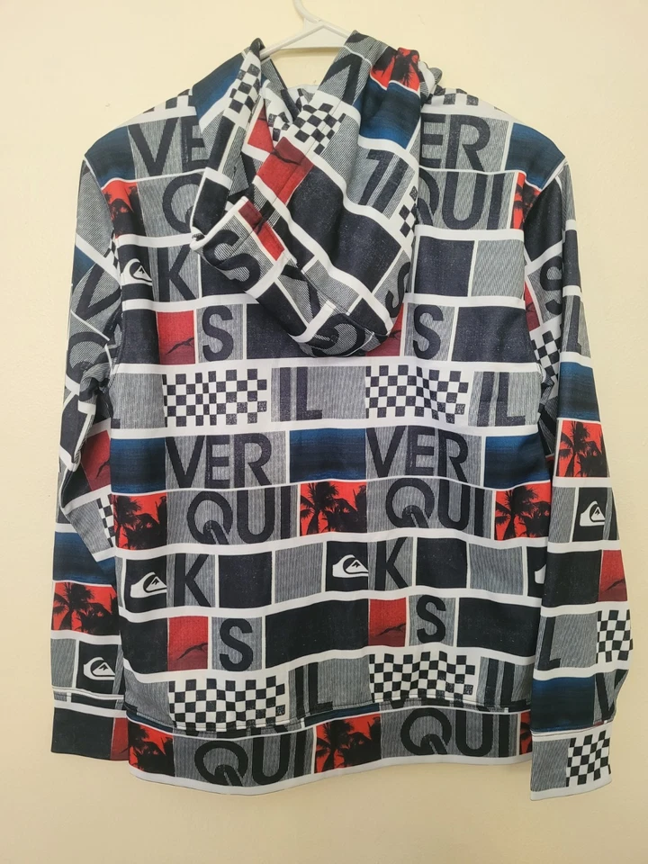 Nueva Chaqueta con Capucha Completa con Cremallera Retro Logo Quiksilver Juvenil Marrón Polar Niños M 12 Foto 2 de 2