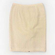 Calvin Klein Women's Pencil Skirt Size 2 White Lined Back Zip Knee Length GUC