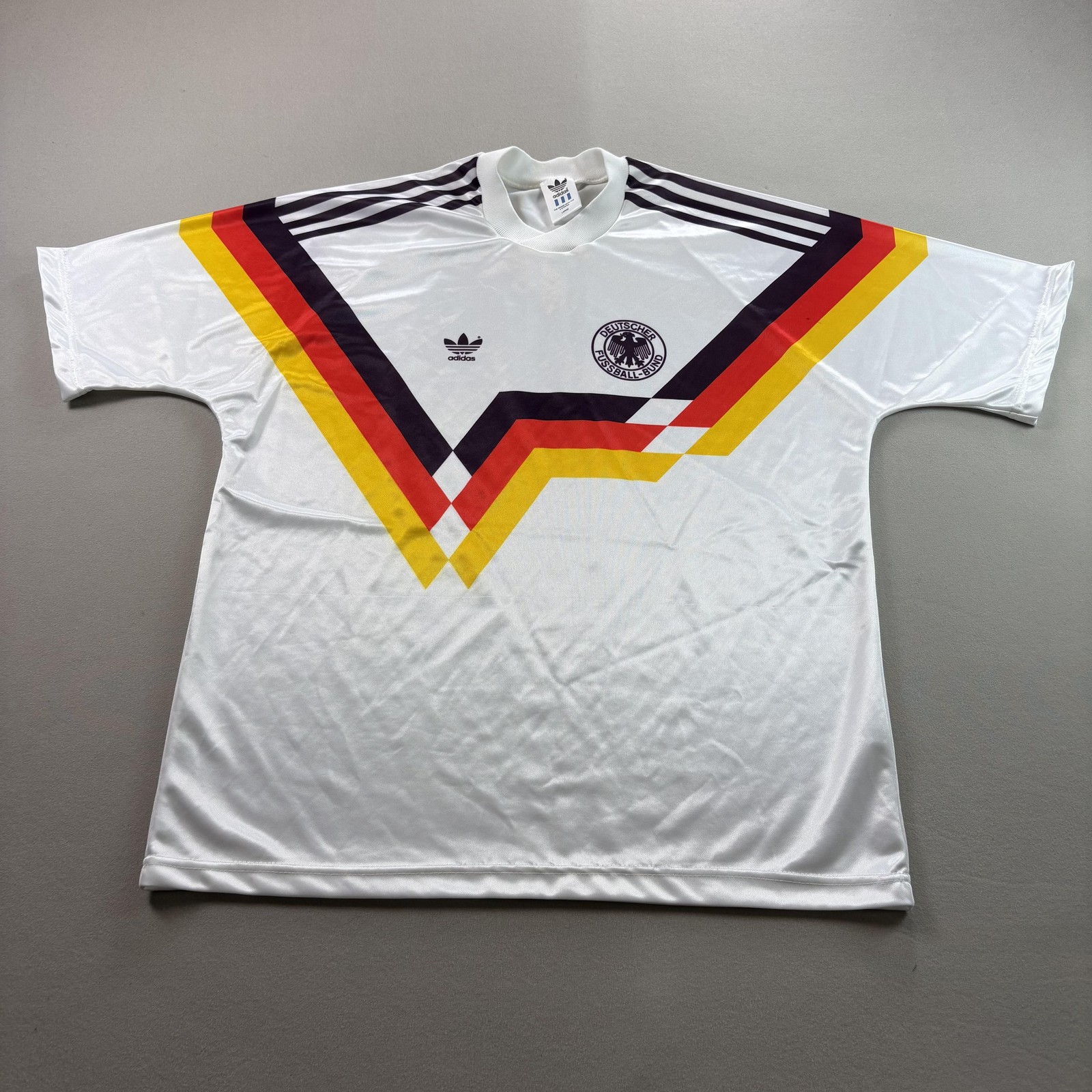 Vintage Germany Soccer Jersey Mens Large White Adidas World Cup 1990 Home 90s