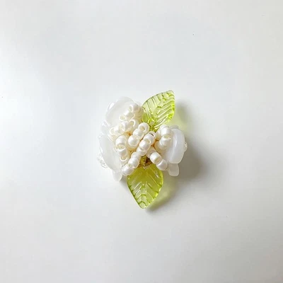 3 Piezas Aplique Bordado Perlas Flores Hojas Broche Parche Rosado Blanco 3cmx2cm - Imagen 1 de 3