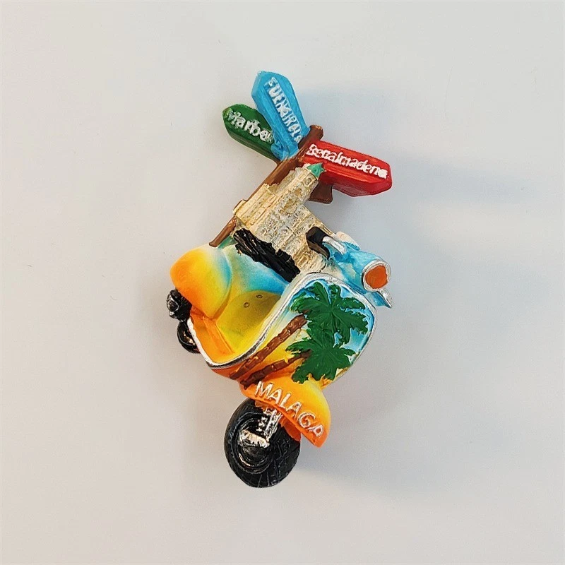 Spain Scooter Malaga Road signs Tourist Souvenir 3D Resin Fridge Magnet Craft - Image 2 of 4