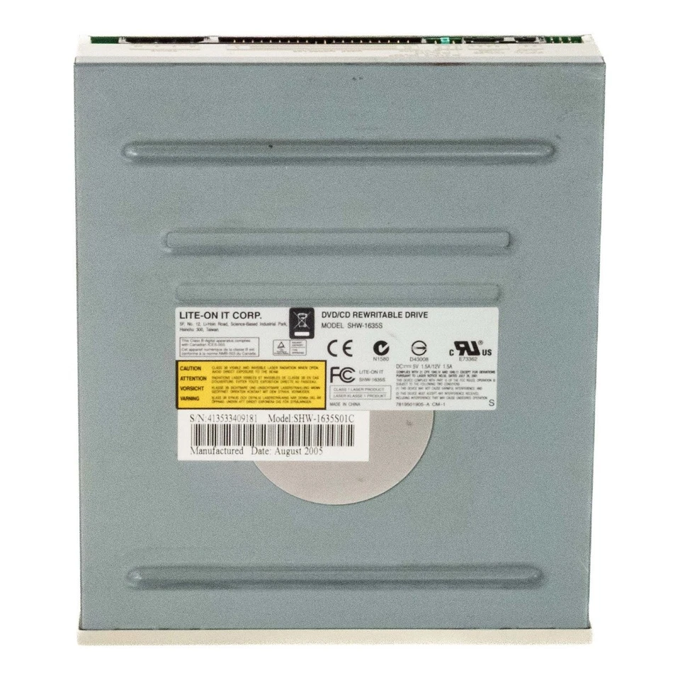 Internal Drive Burner LiteOn SHW-1635S DVD/CD Rewritable Drive Ata 5.25 Inch - Image 3 of 3