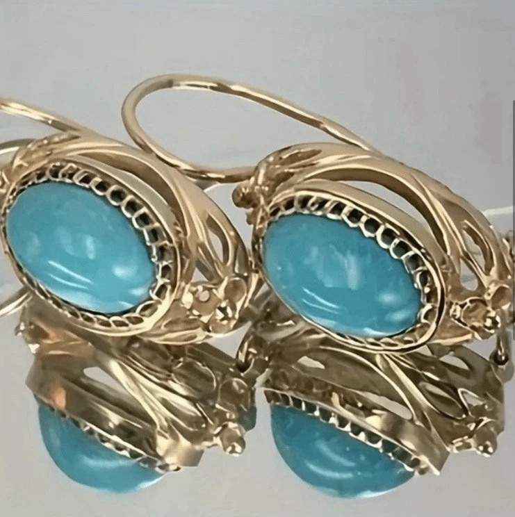 Pendientes Turquesa Oro 18k Foto 2 de 4