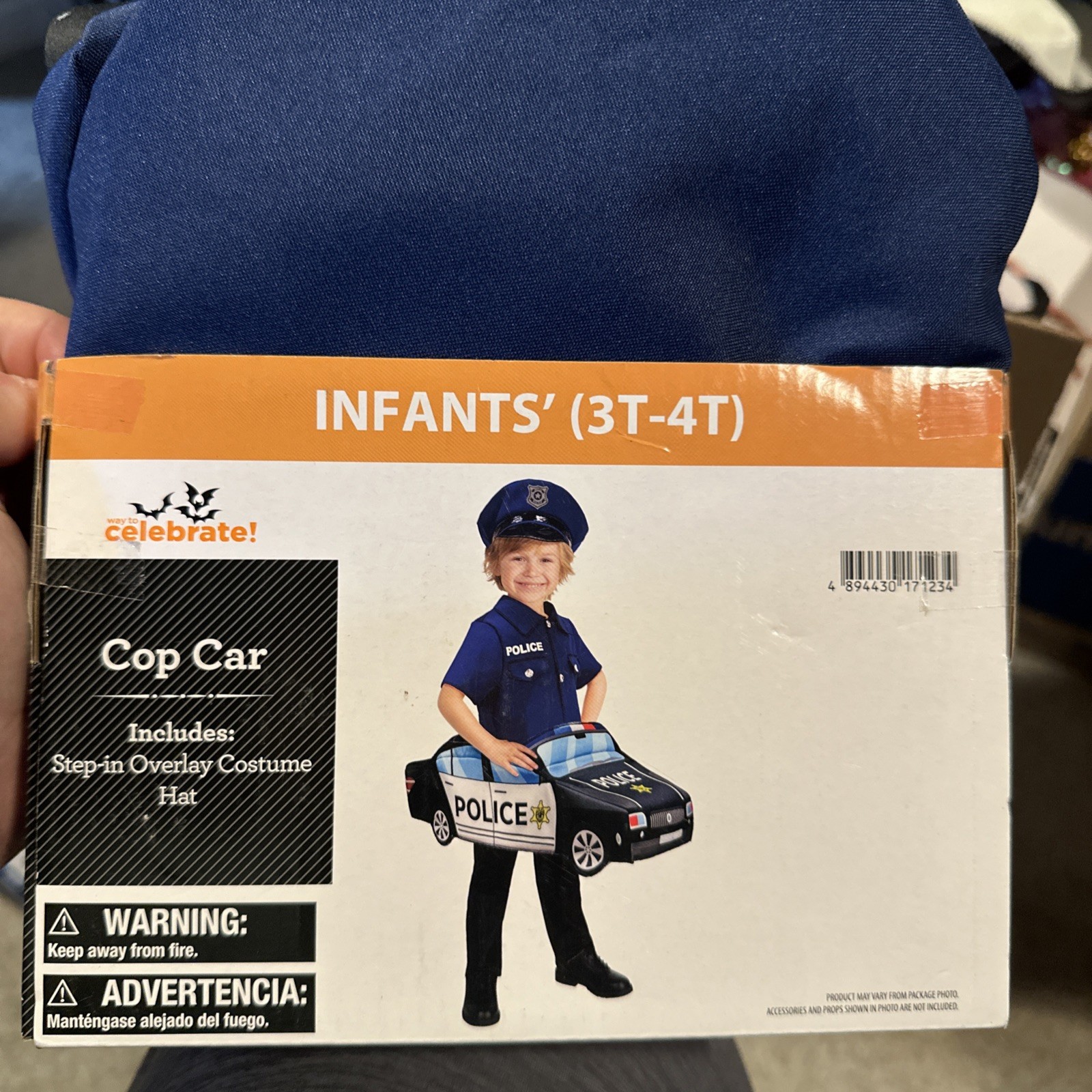 Halloween Costume Boy Toddler Infant Cop Car 3t-4T New