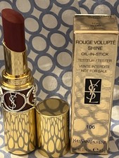 YSL Rouge Volupte Shine Oil-In-Stick Lipstick Lip Balm 106 PLUM RUBAN Sparkling