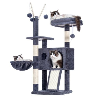 Cat Tree Tower, Scratching Posts with Removable Toys, Cozy Condo, Platform, H...