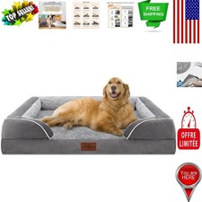 Extra Large Orthopedic Dog Bed 42x30 - Waterproof  Machine Washable Grey