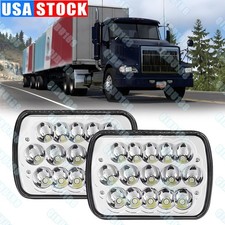 Pair 5X7 7x6inch LED Headlights Hi Lo Beam For International IHC 9200 9900 9400i