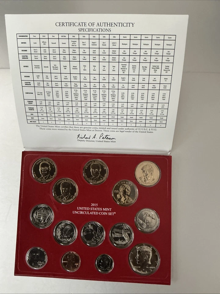 2015 P/D Uncirculated Coin Set U.S Mint Government Packaging OGP COA - Image 3 of 4