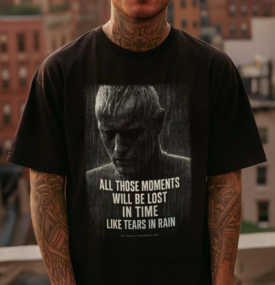 Blade Runner T-Shirt Roy Batty Tears in Rain Sci-Fi Movie Tee Cyberpunk Gift
