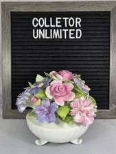 ROYAL ADDERLEY VINTAGE BONE CHINA VASE OF VARITY OF FLOWERS