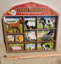MELISSA DOUG Farm Friends 10 Collectible Farm Animals Set 0594 Figure Toy Barn