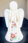 Fenton Art Glass Angel Figurine Vintage Praying Hand Painted Flowers Signed
