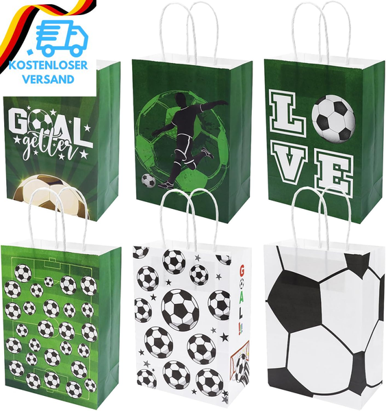 FußBall PapiertüTen, 12 StüCk Fussball GeschenktüTen PartytüTen Party Mitgebsel-image