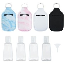 8Pcs Hand Sanitizer Keychain Holders, Set Includes Multiple Colors