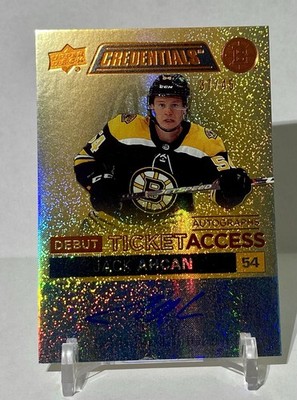 2021-22 UD Credentials Jack Ahcan Debut Ticket Access Autos /45 DTAA-JA Bruins