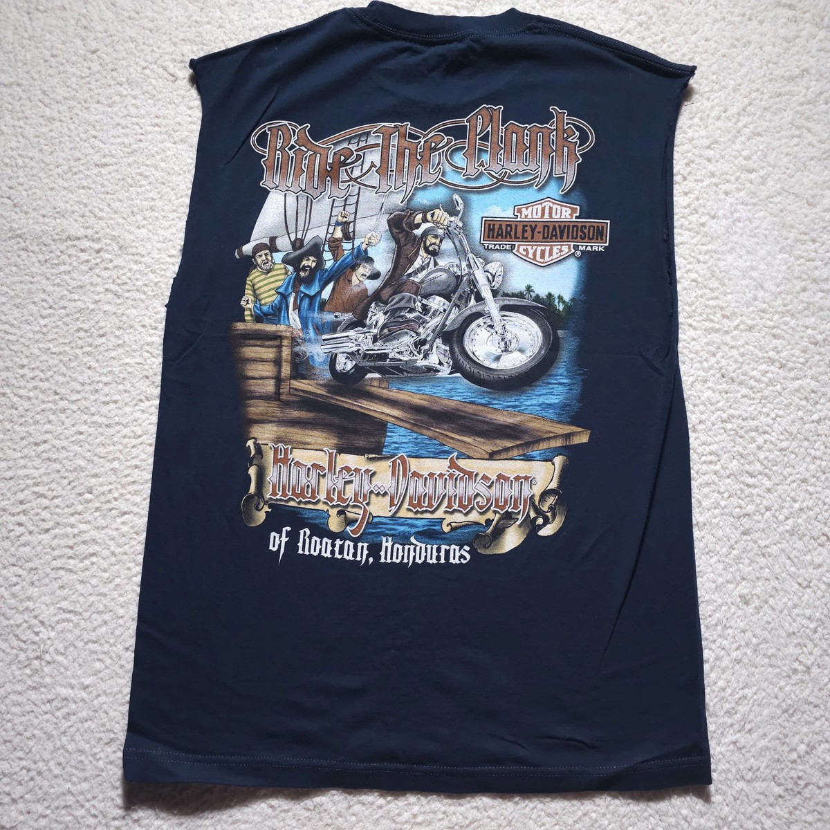 Vintage Harley Davidson Roatan Honduras Shirt Ride The Plank 