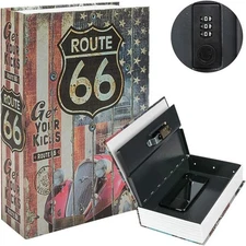 9.5" x 6.5" Hidden Metal Book Safe with Combination Lock - Secure Your Valuables