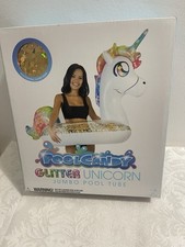 PoolCandy Glitter Unicorn Jumbo Inflatable Pool Tube AGES 6  NEW A-13