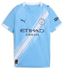 Youth Kids Puma Blue Manchester City 2025/26 Home Jersey $79 Medium M NWT