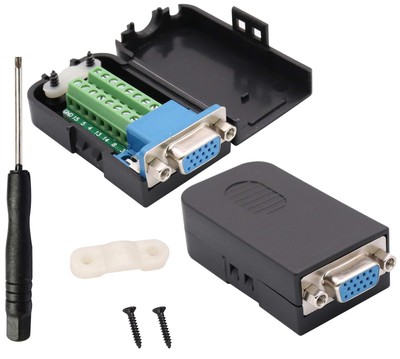 VGA Screw Terminal Block Adapter D-SUB 15 Pin 3 Row DB15 VGA Female to 16 Pin...