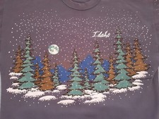 Idaho Sweatshirt Lifestyles Vintage '92 Rare New Textured Beautiful Winter Trees