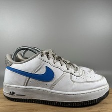 Nike Air Force 1 Low Women's 8 6.5Y White Blue Swoosh Shoes Sneakers