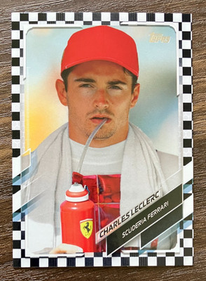 Checker Flag Charles Leclerc #32 Ferrari - 2021 Topps Formula 1 F1 Flagship  NM
