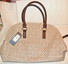 TOMMY HILFIGER DM SATCHEL BEIGE LOGO HANDBAG ...