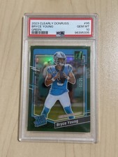 2023 Panini Clearly Donruss Bryce Young #95 Green /25 Rated Rookie PSA 10