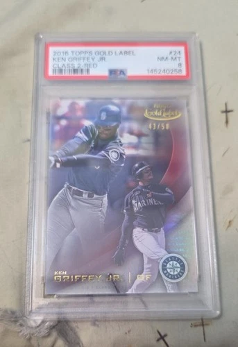 2016 Topps Gold Label - Ken Griffey Jr #24 Class 2 Red /50 Psa 8