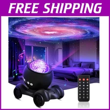 Art Deco Galaxy Projector - Bluetooth & 8 White Noise Sounds for Home Relaxation