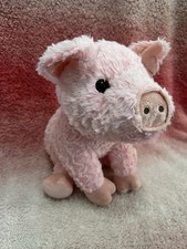 Walmart Pink Pig Plush 12 Curly Tail Sitting Stuffed Animal