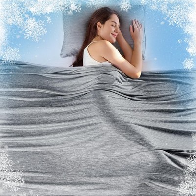 KMUSET Cooling Blanket Twin(60''x80''),Summer Dorm Twin-60''x 80'', Light Grey