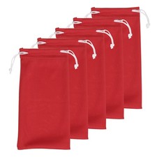 5pcs Eyeglass Pouch Microfiber Sunglasses Storage Bag, Red